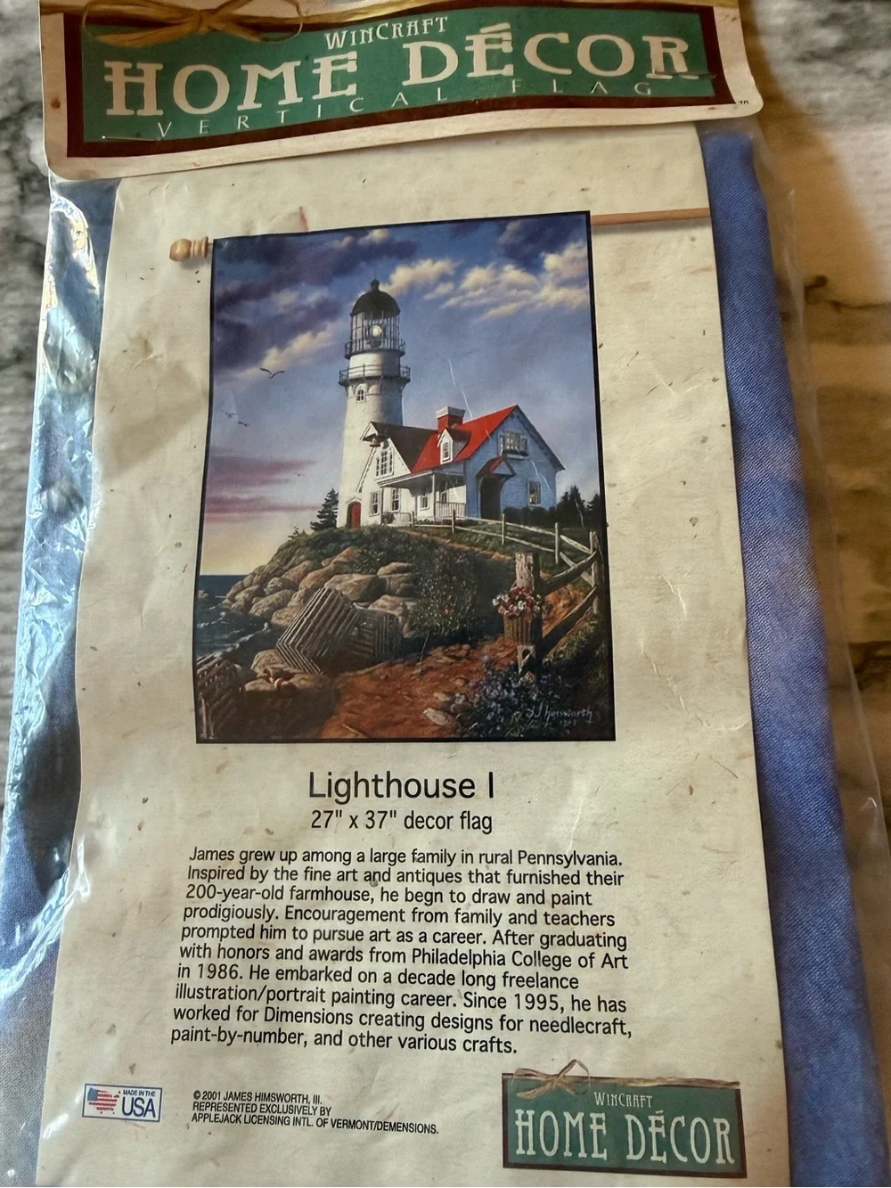 New Lighthouse Decor Flag 27”x37” James “JJ” Himsworth Print Made In USA